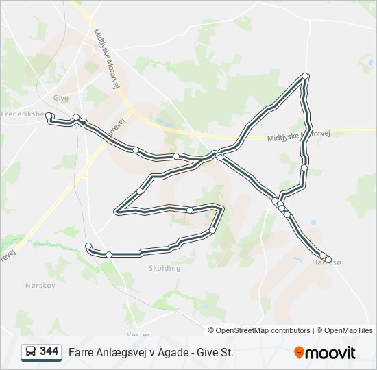 344 bus Line Map