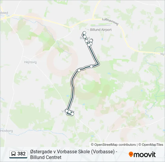382 Bus Line Map