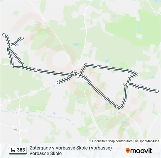 383 Bus Line Map