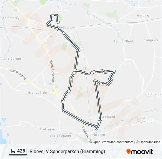 425 Bus Line Map