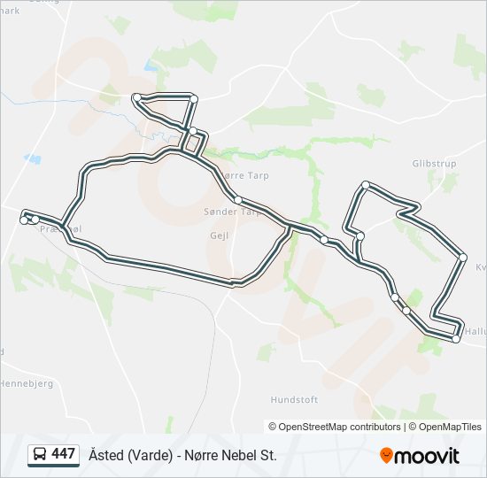 447 bus Line Map