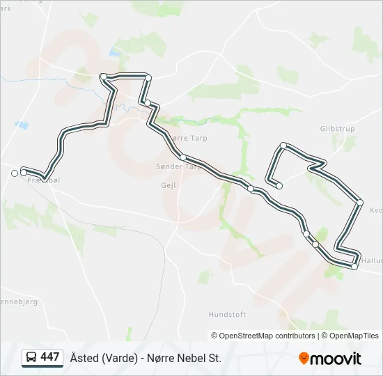 447 Bus Line Map