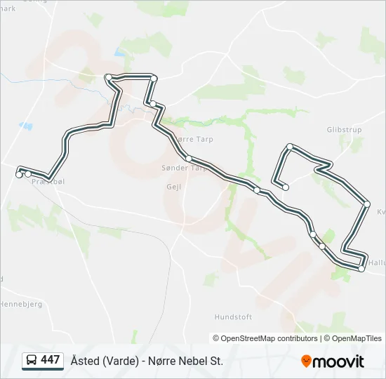 447 Bus Line Map