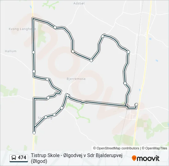 474 Bus Line Map