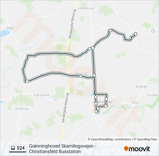524 Bus Line Map