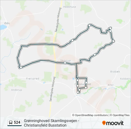 524 Bus Line Map
