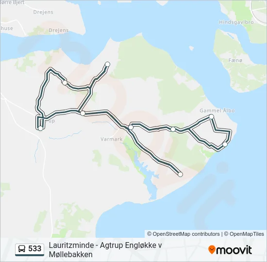 533 Bus Line Map