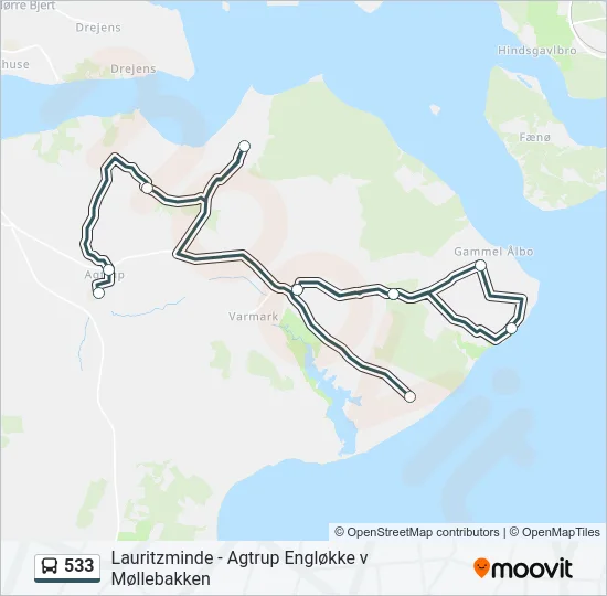 533 Bus Line Map