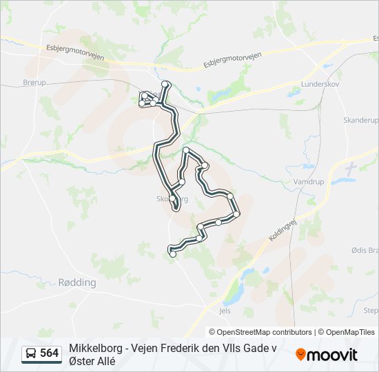 564 bus Line Map