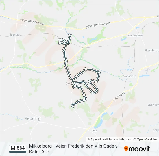 564 Bus Line Map