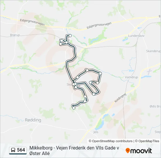 564 Bus Line Map