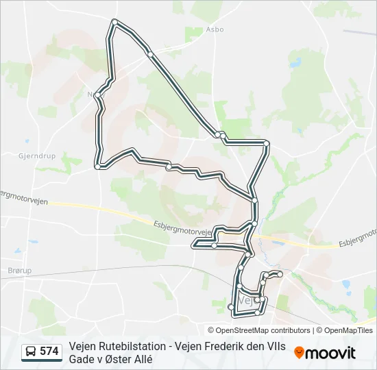 574 Bus Line Map