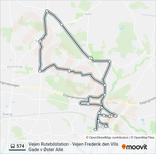 574 Bus Line Map