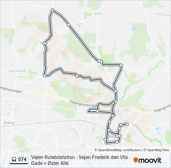 574 bus Line Map