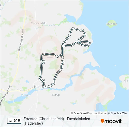 619 Bus Line Map