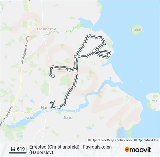 619 Bus Line Map