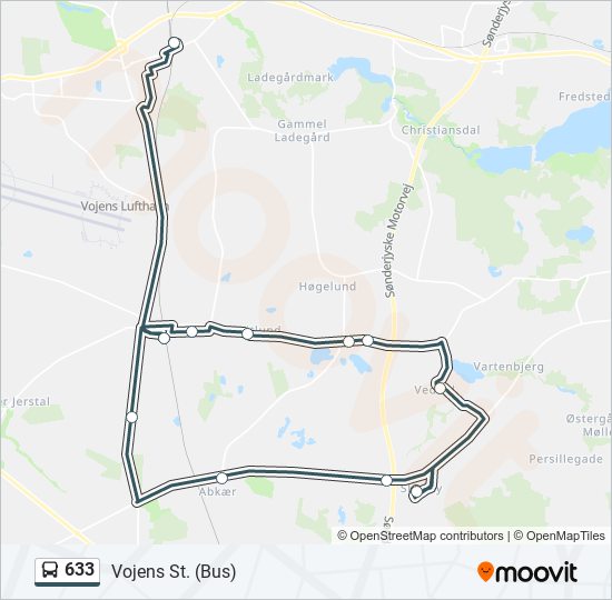 633 bus Line Map