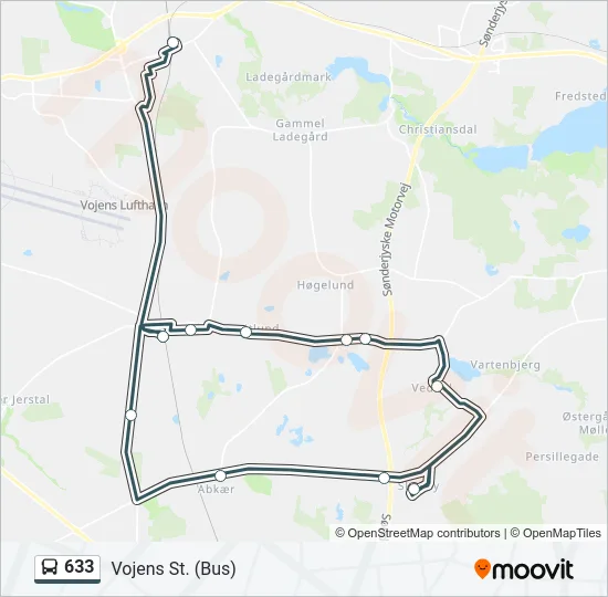 633 Bus Line Map