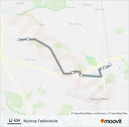 634 Bus Line Map