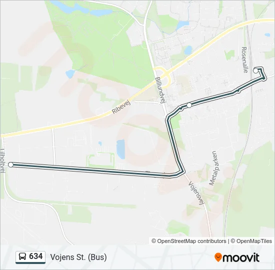 634 Bus Line Map