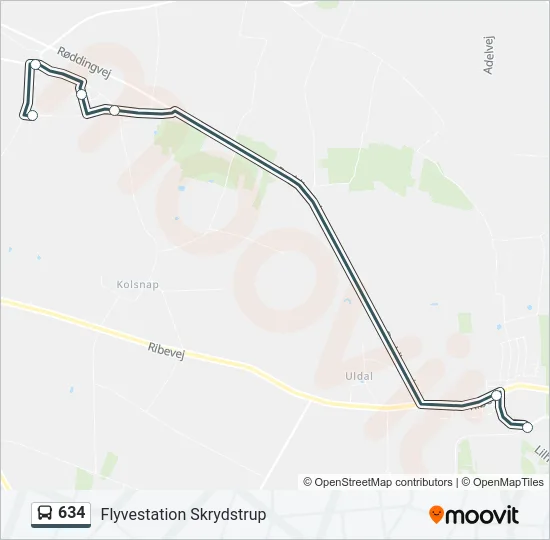634 Bus Line Map