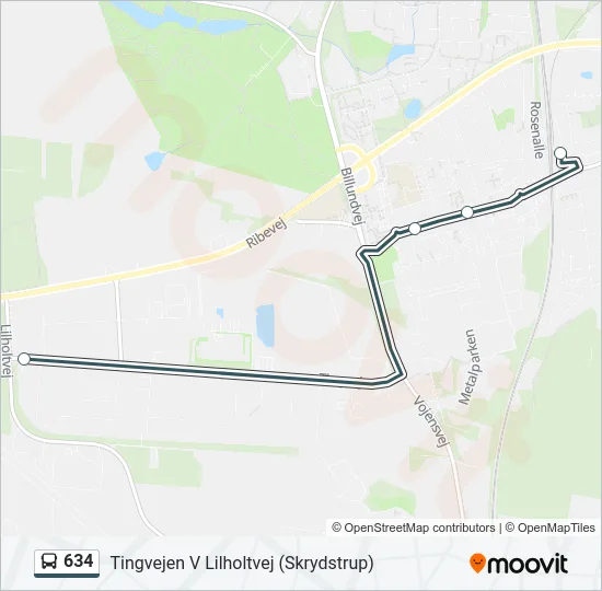 634 Bus Line Map