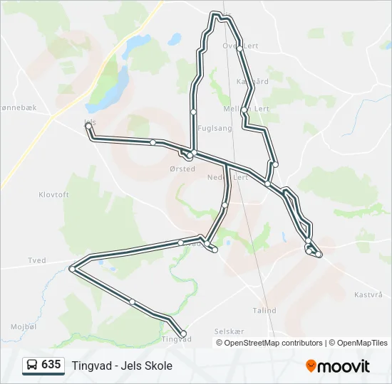 635 Bus Line Map