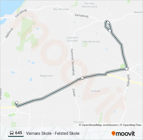 645 Bus Line Map