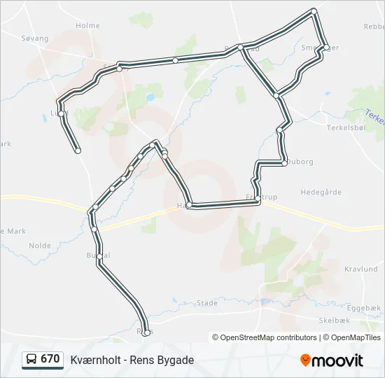 670 Bus Line Map