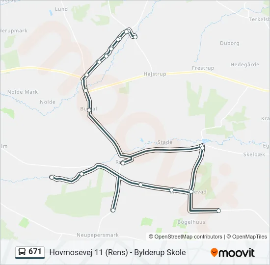 671 Bus Line Map