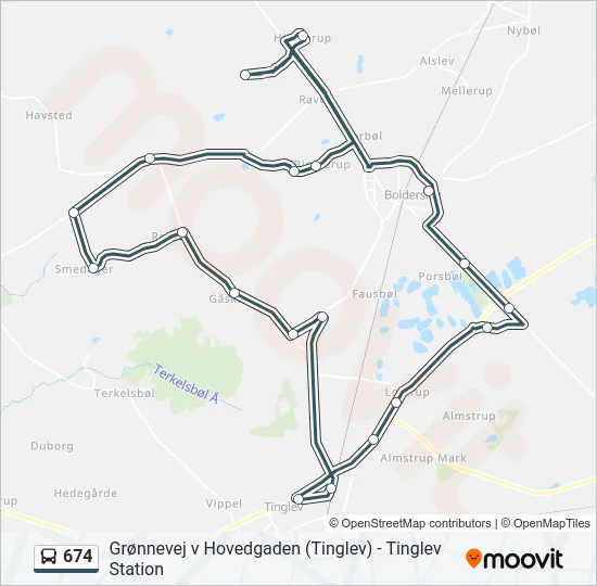 674 Bus Line Map