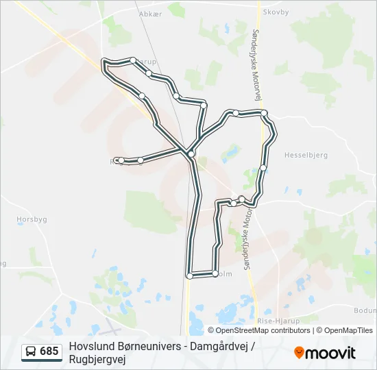 685 Bus Line Map