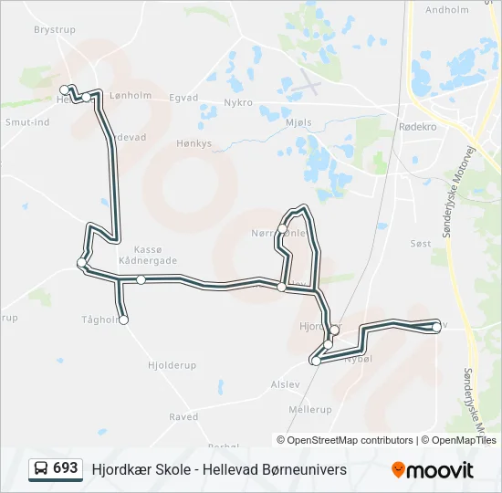 693 Bus Line Map