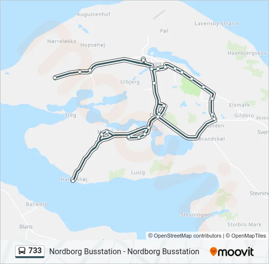 733 Bus Line Map