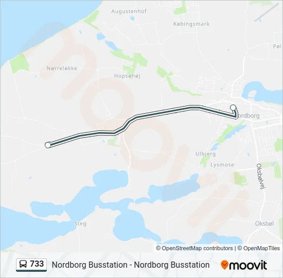 733 Bus Line Map