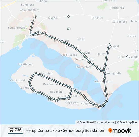 736 Bus Line Map