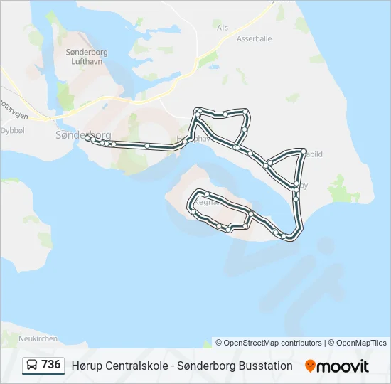 736 Bus Line Map