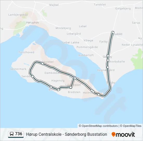736 Bus Line Map