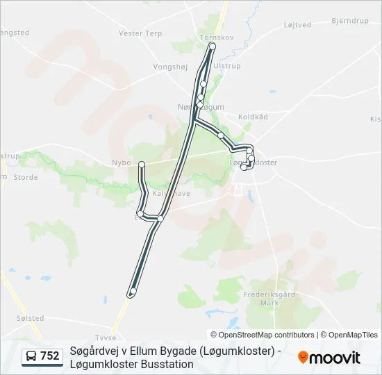 752 Bus Line Map