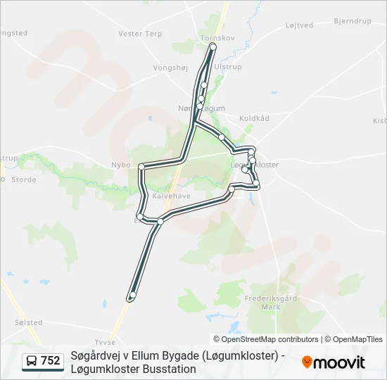 752 Bus Line Map