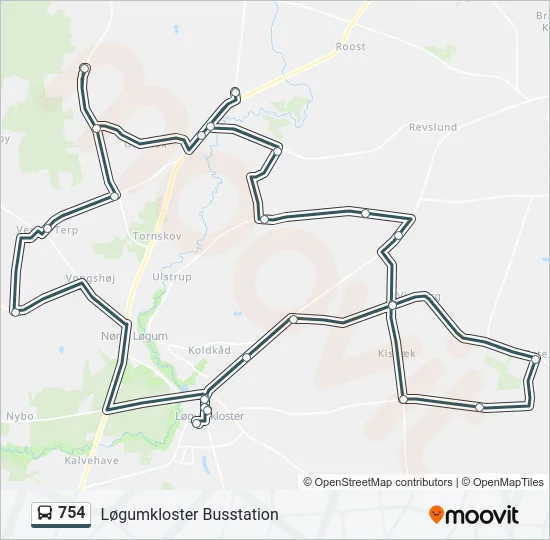 754 Bus Line Map