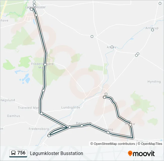 756 Bus Line Map