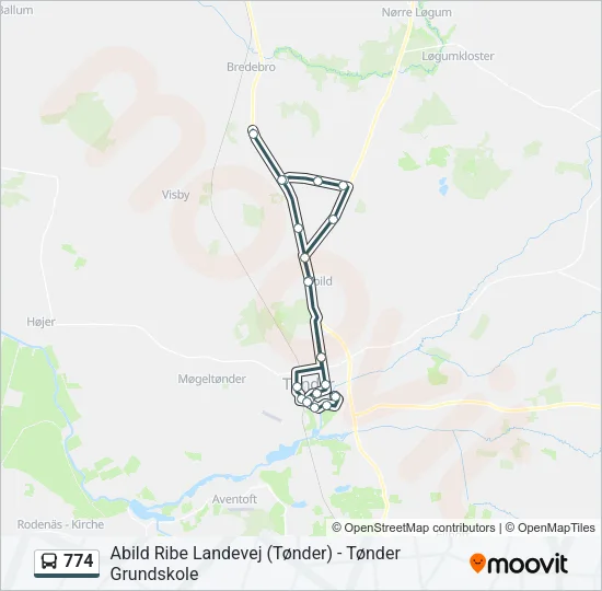 774 Bus Line Map