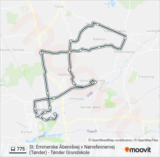 775 Bus Line Map