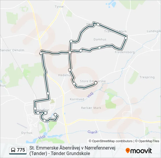 775 Bus Line Map