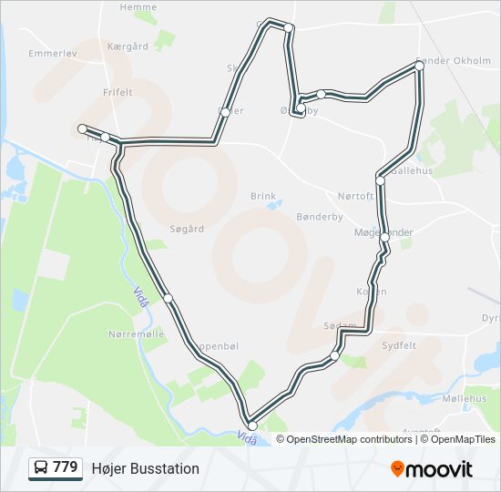 779 bus Line Map