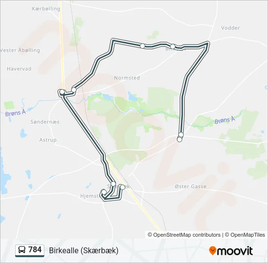 784 Bus Line Map