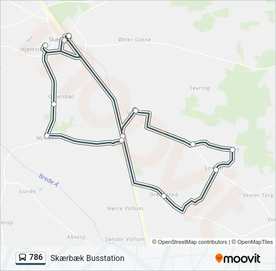 786 Bus Line Map