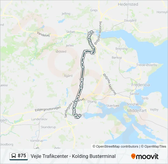 875 Bus Line Map