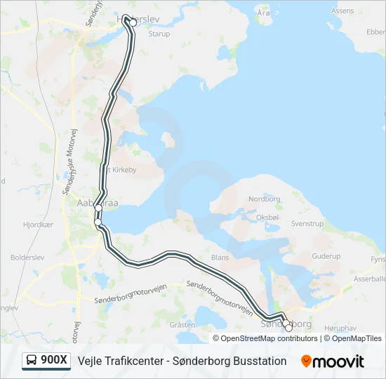 900X Bus Line Map